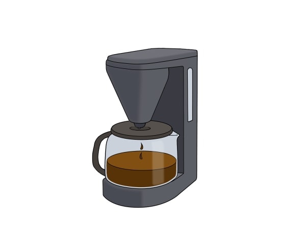 Illustration: Eine Filterkaffeemaschine mit voller Kaffeekanne.