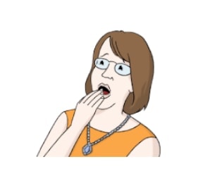 Illustration: Eine Frau schaut erschrocken und hält sich die Hand vor den geöffneten Mund.