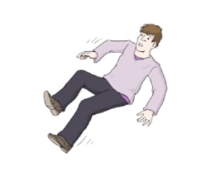 Illustration: Ein Mann stürzt.