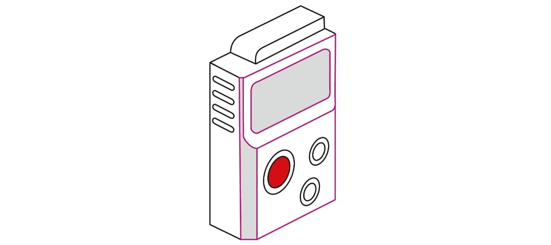 Illustration eines Personen-Notsignal-Geräts