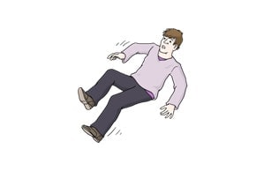 Illustration: Ein Mann stürzt.