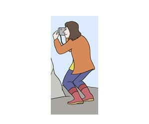 Illustration: Eine Frau macht ein Foto mit dem Smartphone.