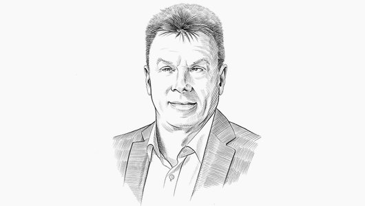 Illustration: Porträt von Gerhard Sprenger, Aufsichtsperson bei der Bundesgenossenschaft Nahrungsmittel und Gastgewerbe und Leiter des Sachgebiets Betrieblicher Brandschutz der DGUV