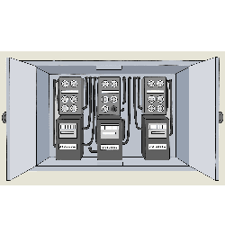 Illustration: Ein geöffneter Sicherungskasten.