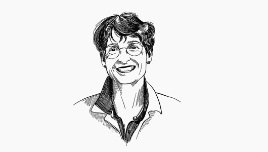 Gezeichnetes Porträt von Doris Habekost, Referatsleiterin für Teilhabe und Reha-Management der Deutschen Gesetzlichen Unfallversicherung
