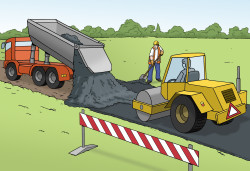 Baustelle an einer Straße