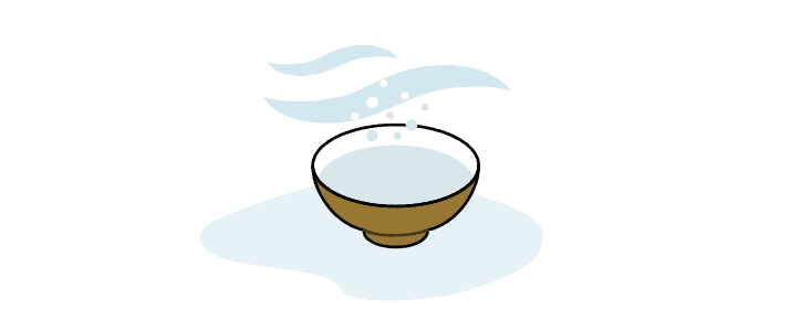 Ein Gefäß mit Wasser