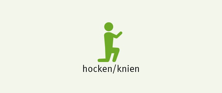 Symbol einer Person, die kniet.