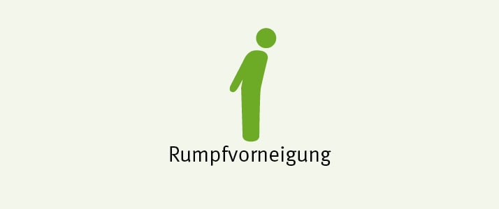 Symbol einer Person, die ihren Rumpf nach vorne neigt.