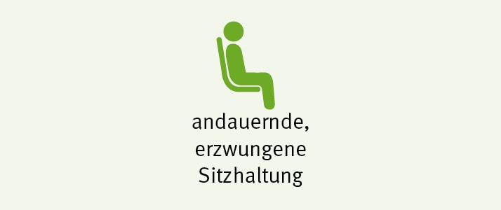 Symbol einer Person, die auf einem Stuhl sitzt.