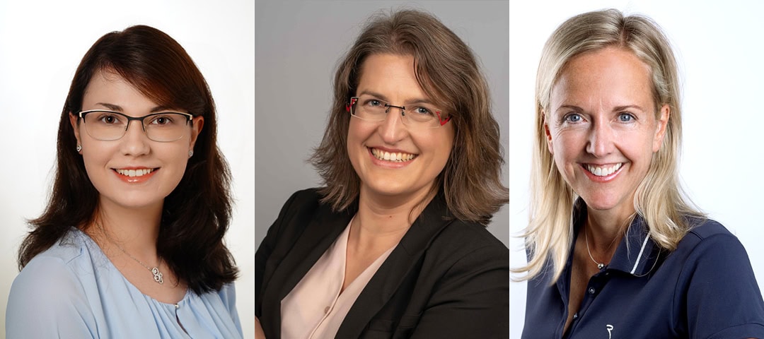 Porträts von Mareike Keil, Dr. Judith Rommel und Dr. Karin Joder vom BZND Zentrum für Neurodiversitaet e.V. Keil hat lange, dunkelbraune Haare, trägt Brille und ein hellblaues Top, Rommel hat mittelbraunes, leicht gewelltes, schulterlanges Haar, ebenfalls eine Brille und trägt einen schwarzen Blazer, Joder lange, glatte, blonde Haare und ein dunkelblaues Poloshirt. Alle drei lachen in die Kamera.