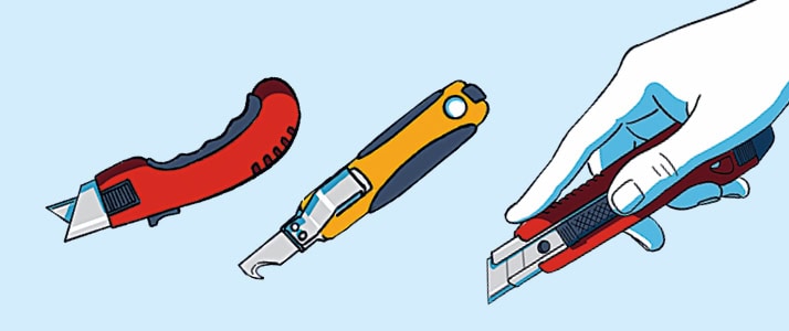 Unterschiedliche Cuttermesser