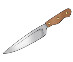Illustration eines Küchenmessers.