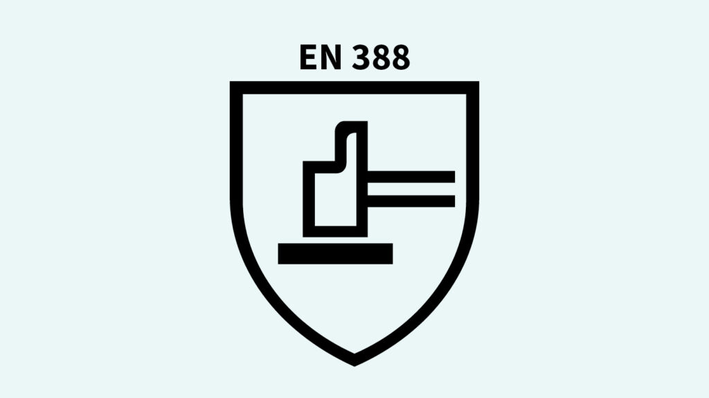 Symbol des Prüfverfahrens EN 388:2016.