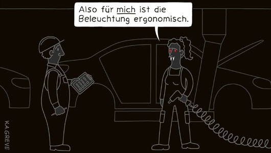 Cartoon Arbeit & Gesundheit 1/2022, Katharina Greve