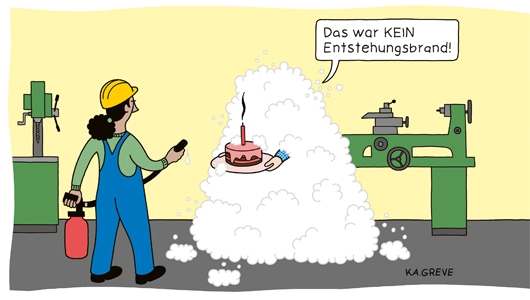 Cartoon Katharina Greve Feuerlöscher
